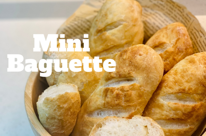 Homemade No-Knead Bread Recipe (Mini Baguette)